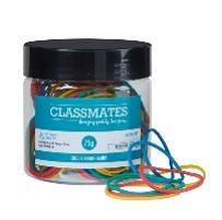 Elastic Bands, Classmates Rubber Bands – Assorted Sizes and Colours – Pack of 75g TUB