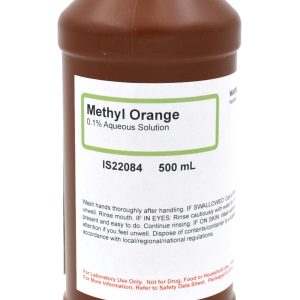 Methyl Orange, 0.04% solution, 500 mL Methyl orange (indicator solution) Pack/Unit: 500 mL