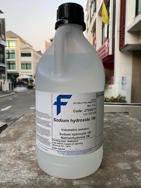 Sodium Hydroxide 1M, 2.5 L Sodium hydroxide 1M (1.0N) std solution (caustic soda)