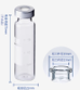 Flat bottom crimp bottle transparent with print