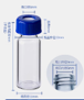 Glass sampling bottle/graduated/transparent